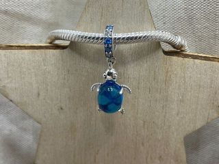 Charm Tortuga Cuerpo Cristal Azul