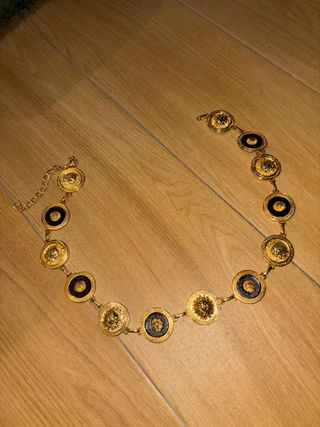 Cinturón Vintage Medallones Oro y Negro