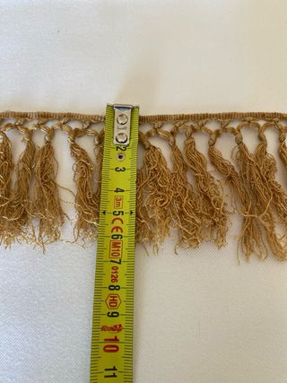 Franja de seda dourada antiga