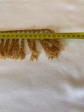 Franja de seda dourada antiga