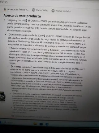 Estación de energía Oukitel P800 + Panel Solar 80W