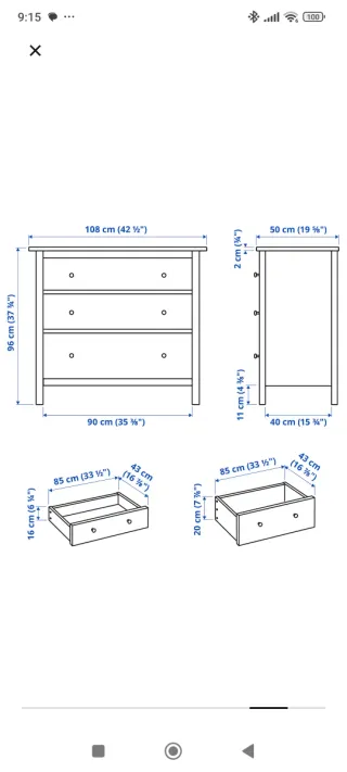 Cómoda Ikea Hemnes Blanca