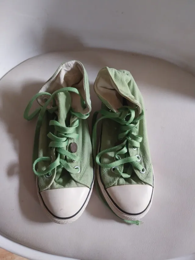 Botines Lona Verde Mujer Talla 37