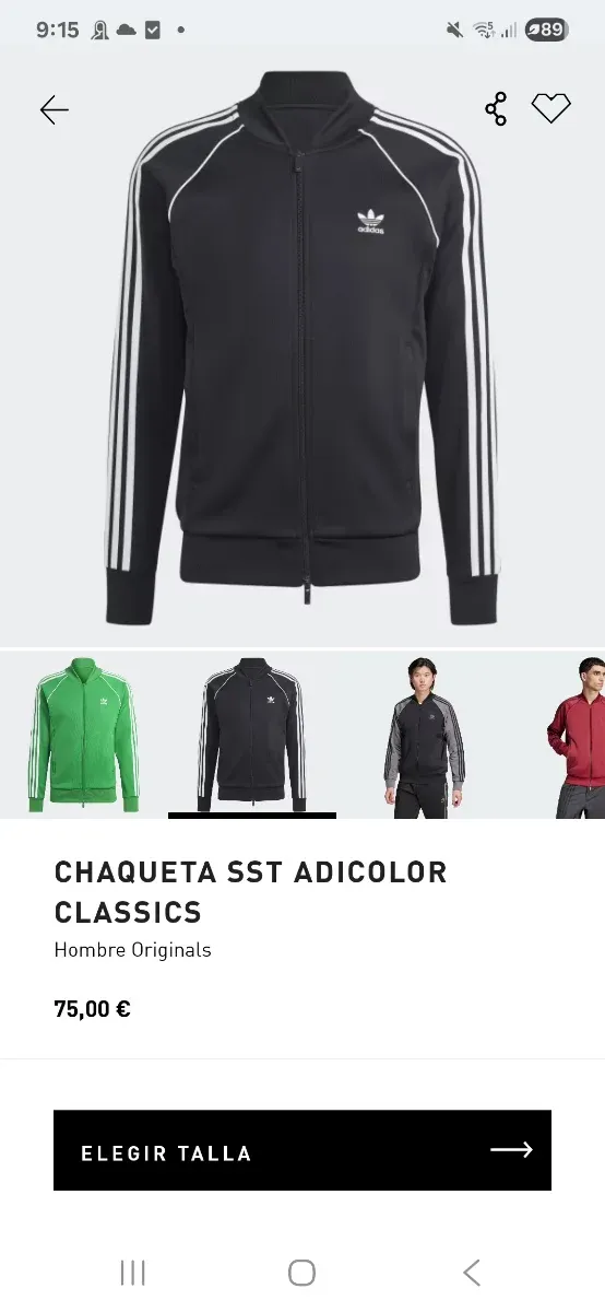 Chaqueta Adidas Adicolor SST Negra
