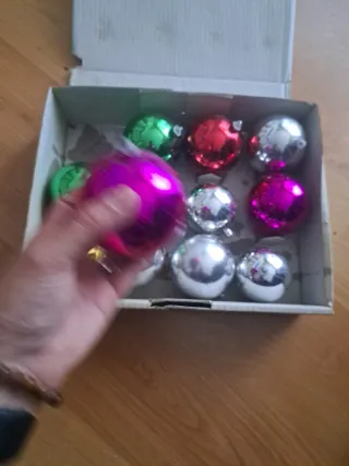 Bolas Navidad Vidrio Plástico Vintage