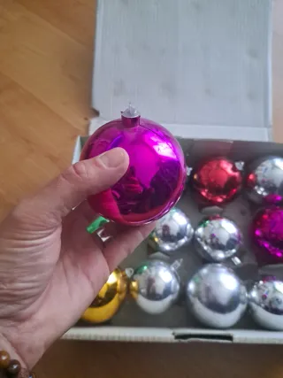 Bolas Navidad Vidrio Plástico Vintage