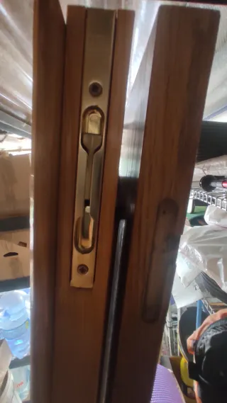 Puerta interior madera cristal hojas vintage