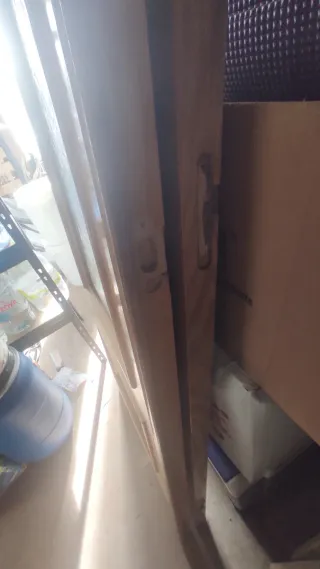 Puerta interior madera cristal hojas vintage