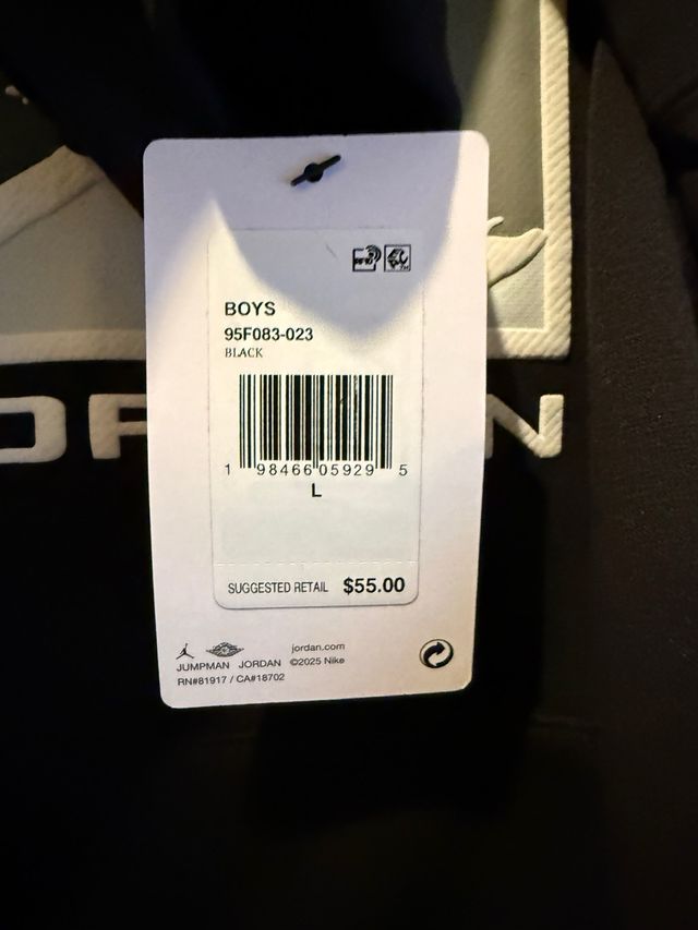 Sudadera Jordan Niño Negra Talla 14 años