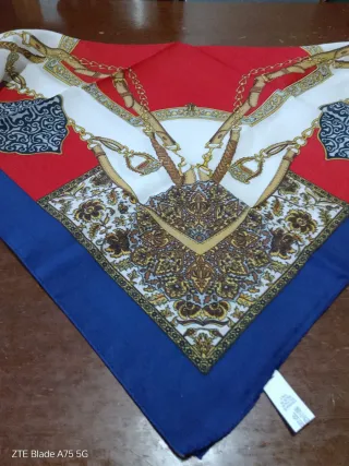 Foulard donna vintage oro e rosso