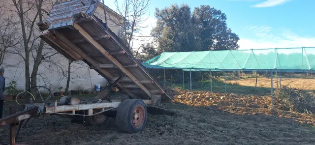 Remolque plataforma para tractor basculante