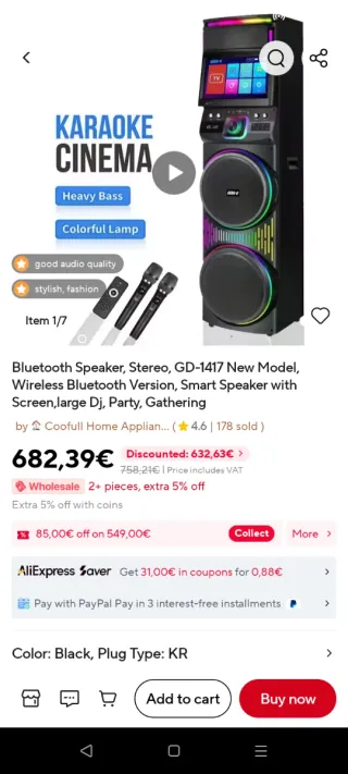 Altavoz Bluetooth Gjivvh GD-1417 Karaoke