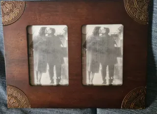 Marco doble madera fotos 4x6