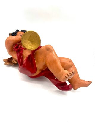 Putto cherubino musicante in gesso – 54 cm – vintage