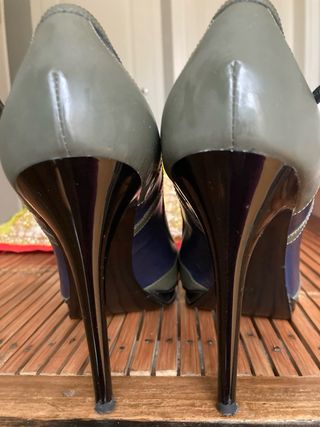 Décolleté Stella Luna Pelle Blu/Verde