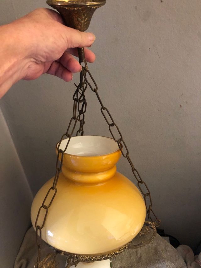 Lámpara Opalina Vintage de latón