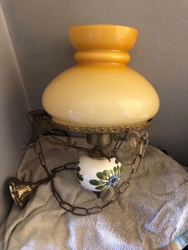 Lámpara Opalina Vintage de latón