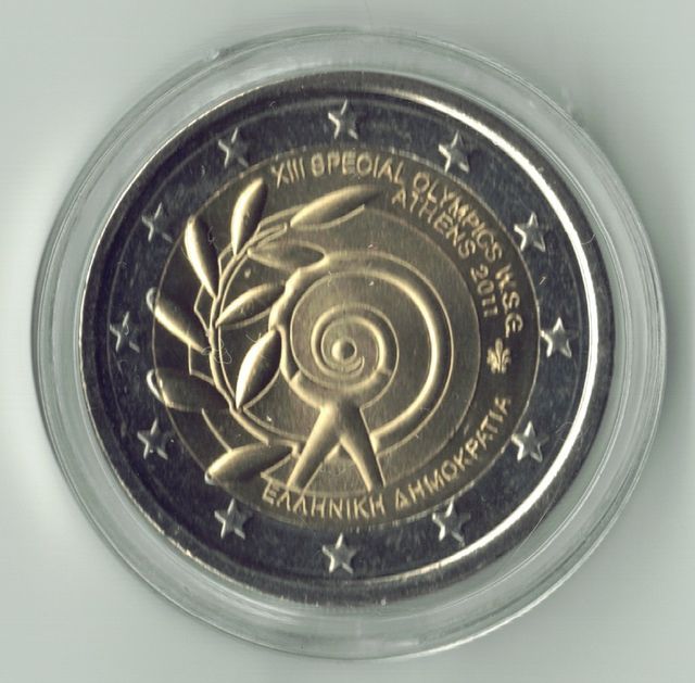 Lote de 12 moedas comemorativas de 2 euros da Grécia UNC