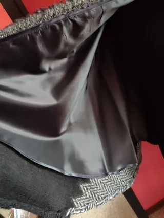 Mantella con cappuccio grigia e nera