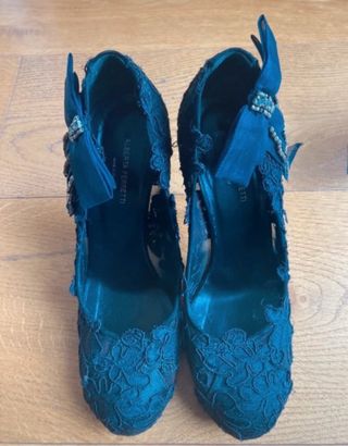 Alberta Ferretti Décolleté Pizzo Raso Nero/