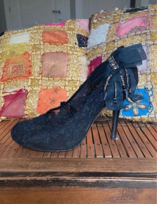 Alberta Ferretti Décolleté Pizzo Raso Nero/