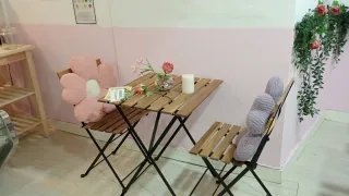 Mesa y 2 Sillas Plegables Madera