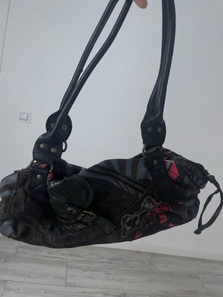 Bolso Desigual Negro y Rosa