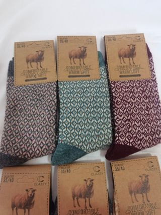 6 Pares Calcetines Lana Mujer Talla 35-40