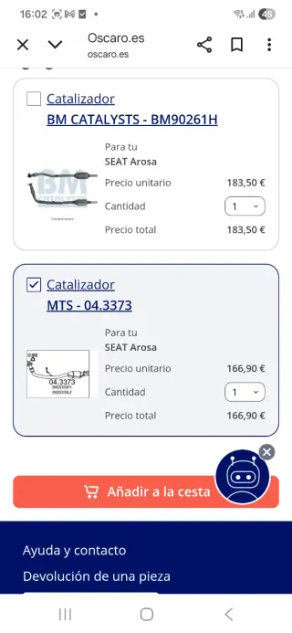 Seat Arosa Catalizador 1400 cc (Solo Montado)