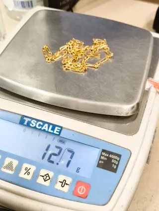 Cadena oro 18kt estilo cartier de 65cm de largo