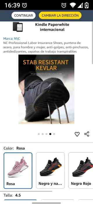 Zapatillas seguridad punta acero gris/naranja