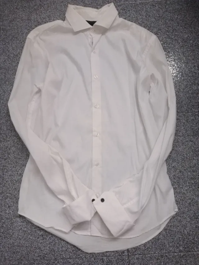 Camisa ZARA Super Slim Fit Blanca Talla M