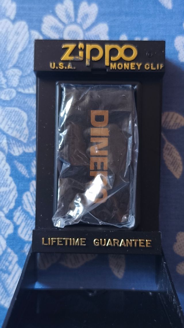 Zippo Money Clip Dinero Negro Dorado