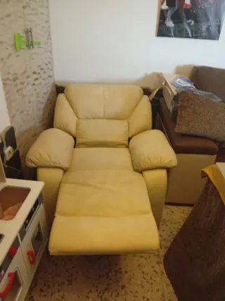 Sillón Relax Beige Cuero