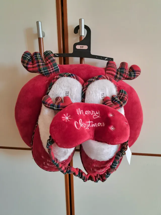 Set natalizio Tex pantofole e maschera