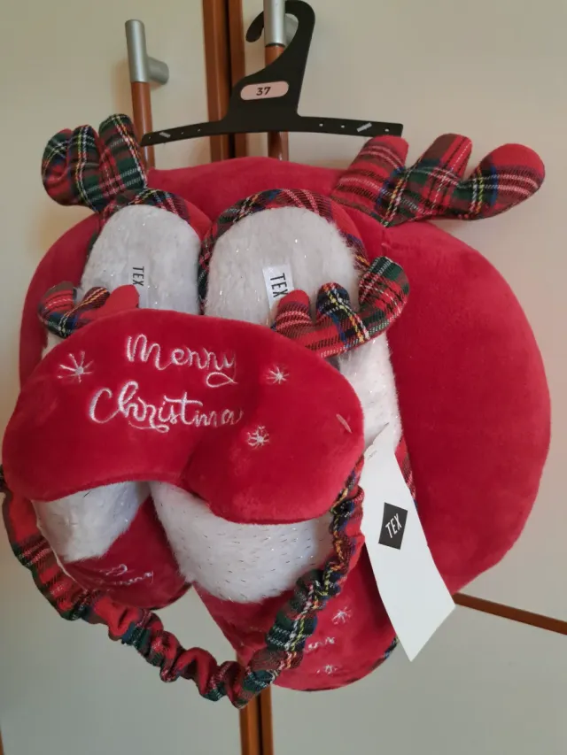 Set natalizio Tex pantofole e maschera