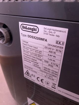 Deshumidificador DeLonghi Tasciugo Ariadry Pure