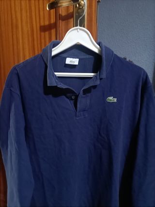 Polo Lacoste Manga Larga Azul XXL