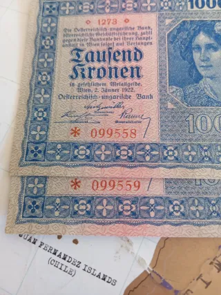 Billetes 1000 Coronas Austrohúngaro