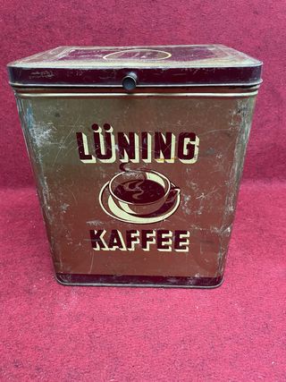 Antigua lata grande Lüning Kaffee