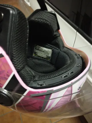 Casco de moto rosa Zeus