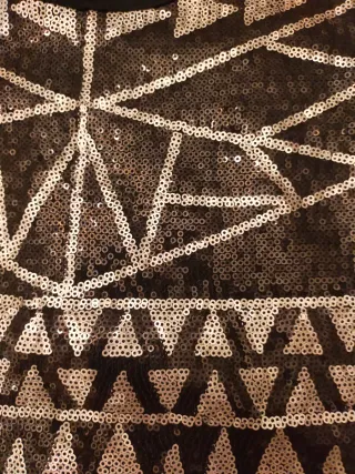 Camiseta fiesta lentejuelas negro y plata Talla S