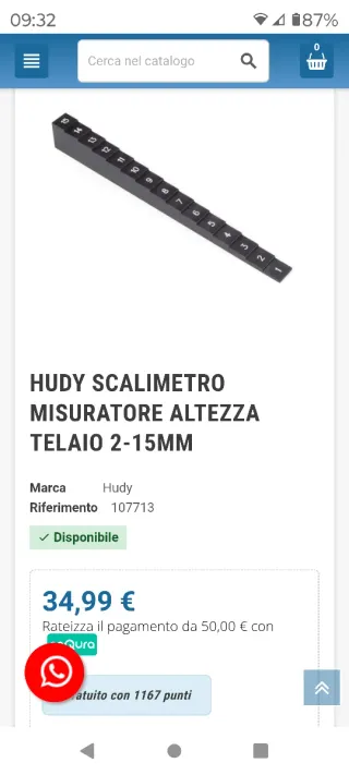 Hudy Scalimetro Misuratore Altezza Telaio 2-15mm