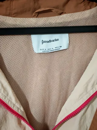Chaqueta Stradivarius Corta Cremallera Rosa Marrón