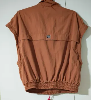 Chaqueta Stradivarius Corta Cremallera Rosa Marrón