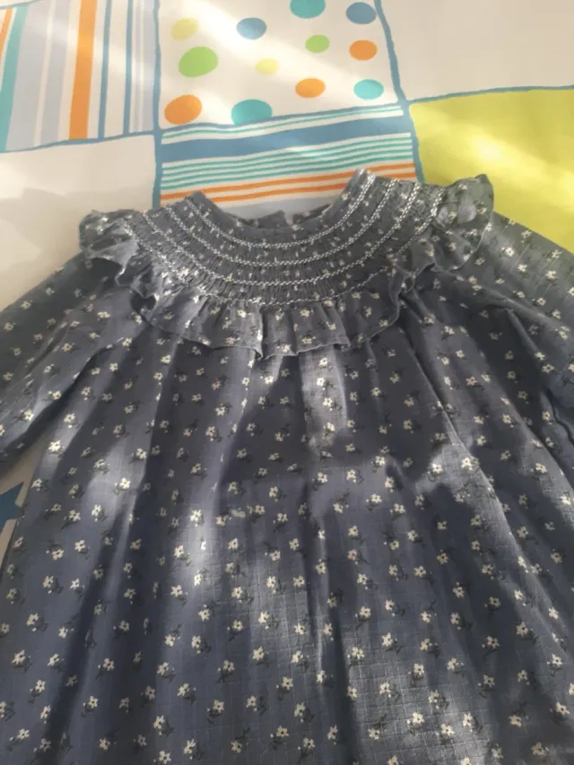 Vestido Mango azul estampado flores