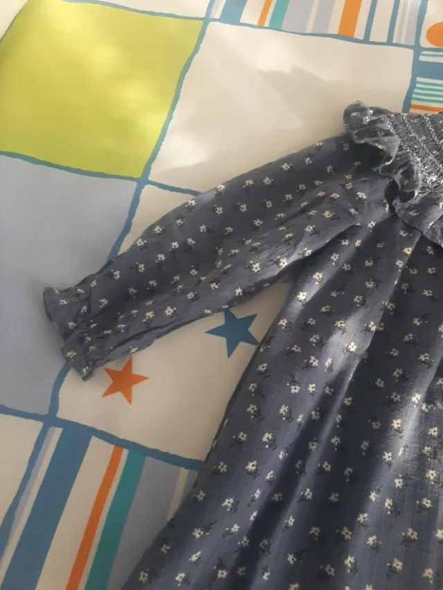 Vestido Mango azul estampado flores