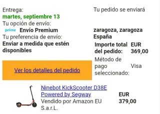 Patinete Eléctrico Ninebot Rojo