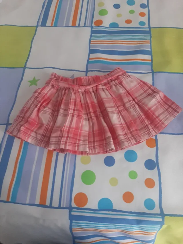 Falda Benetton cuadros rosa