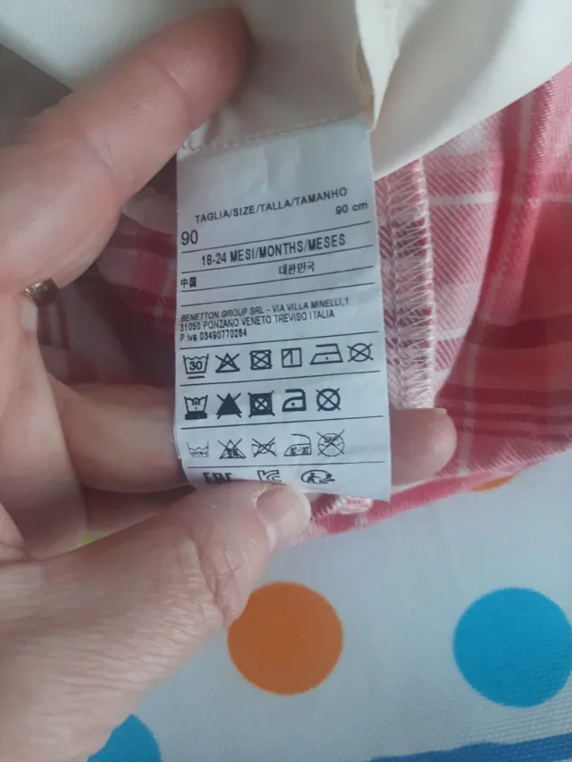 Falda Benetton cuadros rosa